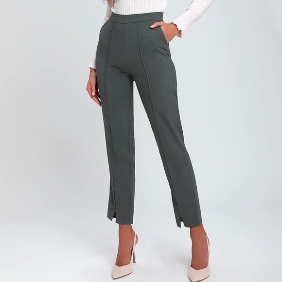 Charcoal great trouser pants Lulus - Picture 1 of 5